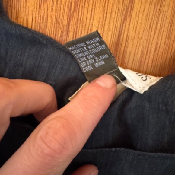 Earth Goods Womens Linen Shirt Black Size Large - Picture 3 of 3